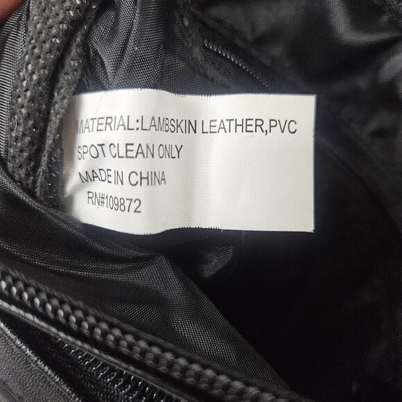 Retro Patchwork Micro Shoulder Purse Black Lambs Leather Crossbody Bag - Picture 9 of 9